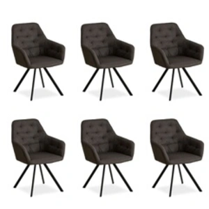 Homestyle4u Chaise de salle à manger Lot 6 chaises gris