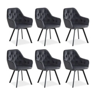 Homestyle4u Chaise de salle à manger lot 6 chaises gris
