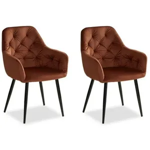 Homestyle4U Chaise de salle à manger lot 2 chaises egg marron 2345 pas cher