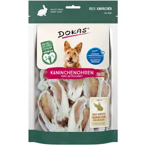 Comparateur de prix : 3x100g Oreilles de lapin Dokas avec poils - Friandises pour chien
