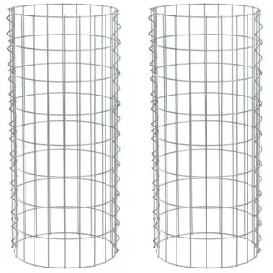 ESTEXO 2 Gabions de pierre colonne ronde en métal galvanisé ø 35 cm ha... pas cher