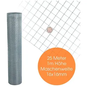 ESTEXO Grillage à poule pour volière à maille soudée en métal 25 mètre / 16 x 16 mm pas cher