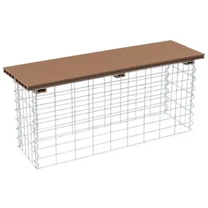 ESTEXO Banc de jardin à gabion en métal galvanisé et WPC 100 x 30 x 43... pas cher