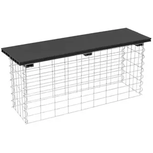 ESTEXO Banc de jardin à gabion en métal galvanisé et WPC 100 x 30 x 43... pas cher