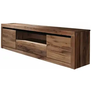 Comparateur de prix : Massivmoebel24 Meuble TV - Bois massif de chêne sauvage huilé (Tabacco brown) - MONTREUX 305