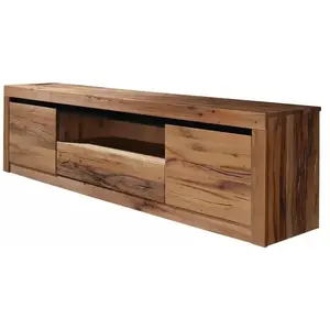 Comparateur de prix : Massivmoebel24 Meuble TV - Bois massif de chêne sauvage huilé (Bois naturel) - MONTREUX 105