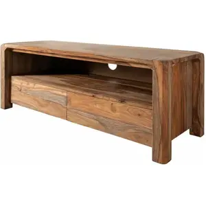 Massivmoebel24 Meuble TV 125x45 Palissandre huilé Gris taupe BUENO N° 2002 pas cher