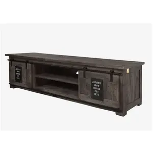 Comparateur de prix : Massivmoebel24 Meuble TV 180x55 Manguier laqué Gris RAILWAY N° 235