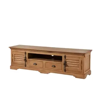 Massivmoebel24.de Meuble TV Manguier 200x45x55 huilé beige TOULOUSE 10 pas cher