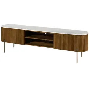 Comparateur de prix : Massivmoebel24.de - Meuble tv en bois de Manguier 200x36x51 marron laq...
