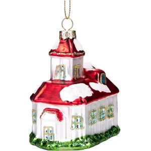 BRUBAKER L'église des Neiges - Boule de Noël en verre peinte à la main - Figures de décoration amusantes - 9,5 cmVendu paramazon