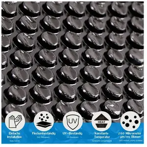 Mucola Solar Foil ø 500 cm - Black Pool Solar Tarpaulin Solar Heating Pool Heating Solar Heat Tarpaulin ø 5 Metre Inground Pools, Quick-Up Pools, Steel-Wall pas cher