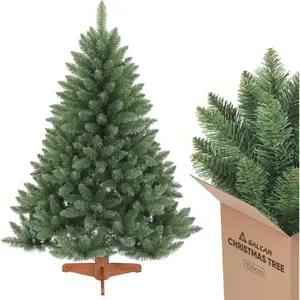 SALCAR Sapin de Noël artificiel de avec support en bois, sapin Nordman... pas cher