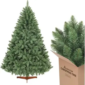 Comparateur de prix : SALCAR Sapin de Noël artificiel de avec support en bois, sapin Nordman...