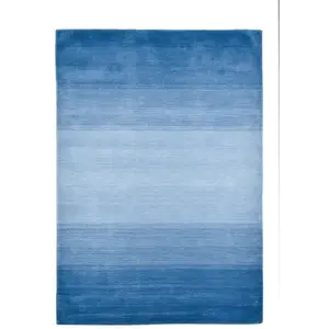 THEKO Tapis dégradé de couleur en laine bleu 140x200 cm pas cher