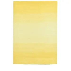 THEKO Tapis dégradé de couleur en laine jaune 140x200 cm pas cher