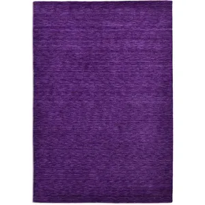 THEKO Tapis salon - tissé main - 100% laine naturelle - violet 040x060 cm pas cher