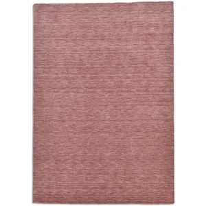 THEKO Tapis salon - tissé main - 100% laine - bois de rose 040x060 cm pas cher