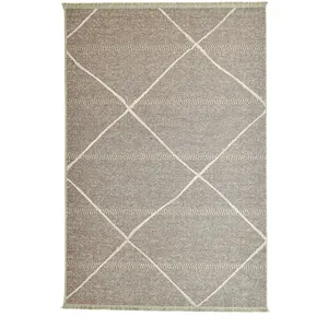 THEKO Tapis fin tissé machine en laine et viscose Rouge 60x100 cm pas cher