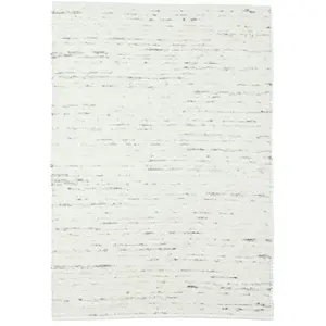 THEKO Tapis tissé à la main en laine naturelle gris 120x180 cm pas cher
