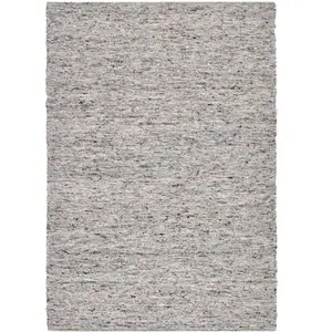 THEKO Tapis tissé à la main en laine naturelle gris 160x230