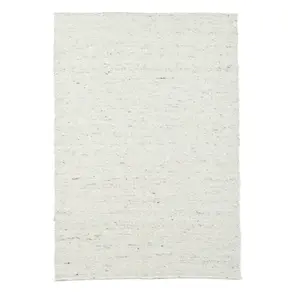 THEKO Tapis tissé à la main en laine blanc 120x180 cm pas cher