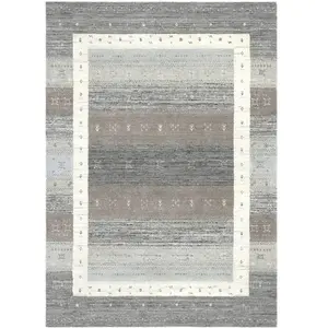 Tapis en laine tissé à la main argent 120x180 cm