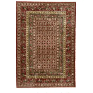 THEKO Tapis à bordure classique en polyester rouge multicolore 40x60 cm pas cher