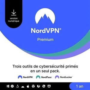 Pack complet de cybersécurité NordVPN Premium 1 an pas cher