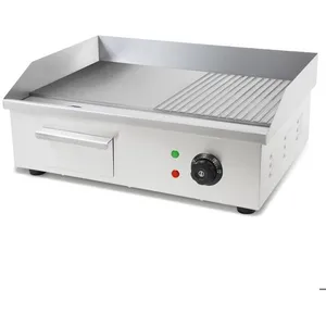 Plancha Professionnelle - VERTES - 3000W - Inox - Surface de Gril Liss... pas cher