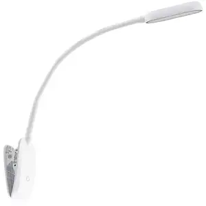Comparateur de prix : Prios lampe à pince LED Najari, hauteur 51 cm, blanc, batterie, USB