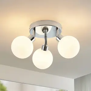 Lindby Zaniba plafonnier, chromé, rond pas cher
