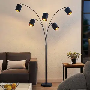 Comparateur de prix : Lindby - Lampadaire Tissu 'Abiram' en métal pour salon & salle à manger