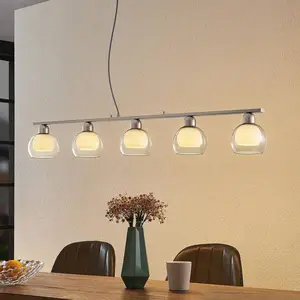 Lucande Kaiya, suspension, verre, à 5 lampesVendu parluminaire
