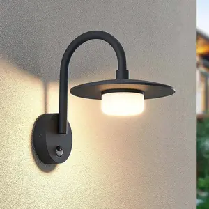Lucande applique d'extérieur Zamalino, 31 cm, anthracite, capteur
