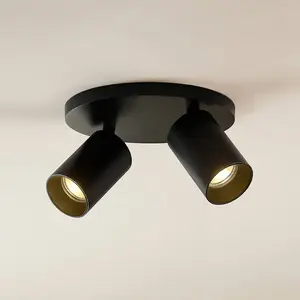 Arcchio spot Brinja, noir, rond, Ø 6 cm, à 2 lampes, GU10 pas cher