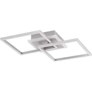Comparateur de prix : Lindby Plafonnier LED Fjardo, angulaire, argenté, CCT, télécommande