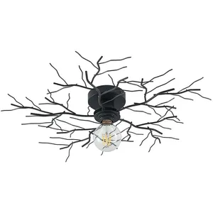 Lindby - Plafonnier à intensité variable 'Vetki' en métal pour salon & salle à manger pas cher