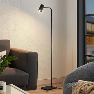Lindby lampe sur pied Sanad, hauteur 140 cm, noir, métal, GU10Vendu parluminaire