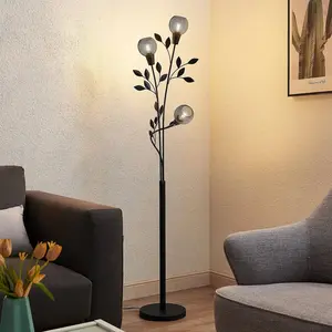 Lindby - Lampadaire 'Kanye' en métal pour salon & salle à manger pas cher