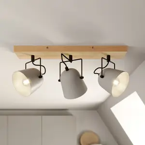 Lindby Adalin plafonnier à 3 lampes, gris pas cher