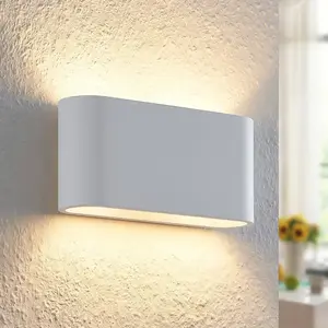 Comparateur de prix : Applique murale Lindby Mavora, arrondie, 25 cm, blanc, plâtre, G9