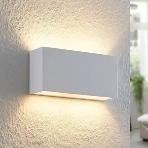 Comparateur de prix : Applique murale Lindby Mavora, angulaire, 25 cm, blanc, plâtre, G9