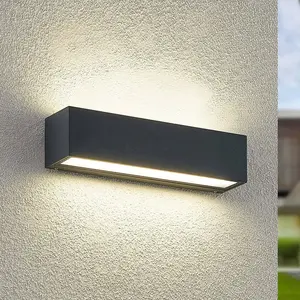 Applique murale LED Lengo Arcchio, 25 cm, anthracite, haut/bas, CCT pas cher