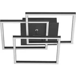 LINDBY Led Plafonnier à intensité variable 'Qiana' en aluminium pour salon & salle à manger pas cher