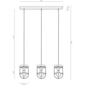 Envostar Neptuna suspension à 3 lampes linéaire pas cher