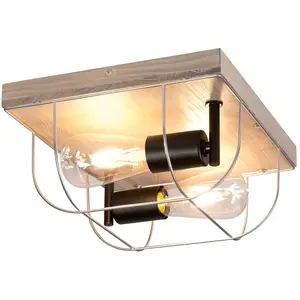 Envostar Neptuna plafonnier, carré, à 2 lampes. pas cher