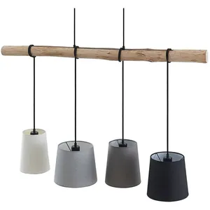 LINDBY Suspension à intensité variable 'Hinai' en textile pour salon & salle à manger pas cher