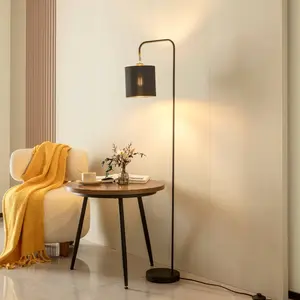 Comparateur de prix : Lindby - Lampadaire Tissu 'Hinay' en métal pour salon & salle à manger