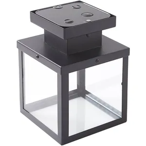 Comparateur de prix : Lindby, plafonnier d'extérieur Mandus, noir, acier inoxydable, 22 cm